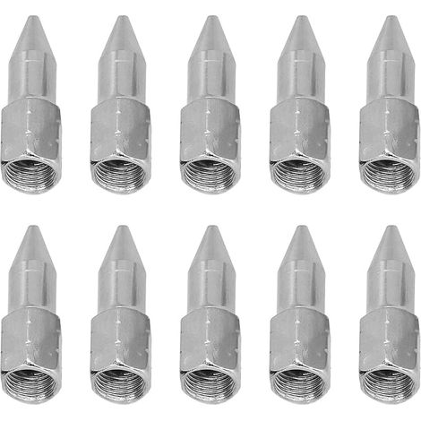 Grease Gun Nozzle, Standard Grease Coupler 10 Pieces, Manual Grease Gun Sharp Nozzle for Equipment Maintenance, Heavy Duty, (1/5)