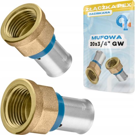 PEX-Muffe 20x3/4 GW, Messing massiv (1/5)