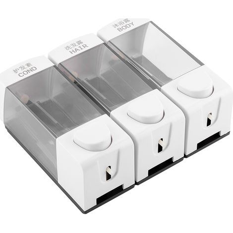 Distributeur de savon blanc à 3 têtes, 1050 ml (1/5)