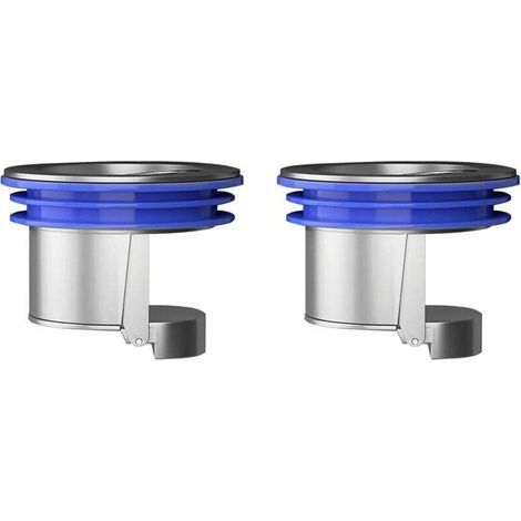 Lot de 2 bouchons de vidange de sol anti-odeur pour salle de bain de cuisine (argenté) (1/4)