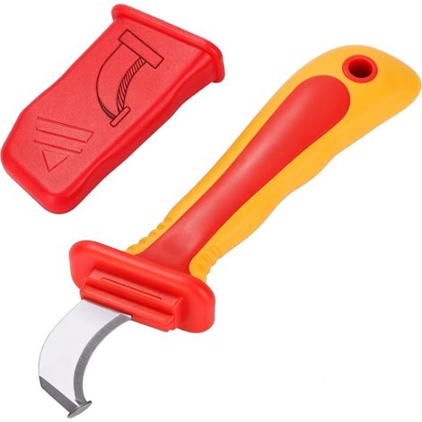 Couteau Electricien Isolation, Anti-Magnétique Dénudeur de Câbles D'électricien Cutter, IEC60900 1000V, Couteau de Démontage pour Électricien (1/5)