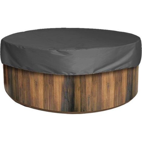 Couverture de Bain à Remous Rond Extérieur Housse de Protection Anti-Poussière Étanche pour Piscine Résistante Aux UV pour Meubles de Jardin de Baignoire à Remous Spa-Black 160 x 90cm (1/5)