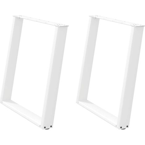 Maison Exclusive - Esstischbeine U-Form 2 Stk. Weiß 80x(72-73) cm