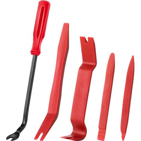 Juego de herramientas de palanca para coche de 5 piezas, Juego de cuñas decorativas, Para desmontar interiores de coches, Rojo, Versión A (1/5)