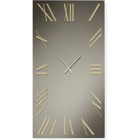 Orologio rettangolare verticale in cristallo Bronzo 80x160 cm - BRANDON (1/2)