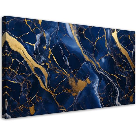 Tableau déco Marbre bleu et or Lofty 100x50 (1/5)