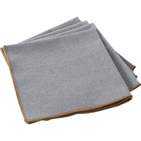 Serviette de table unie et bourdonnée Gris 40x40 cm (1/2)