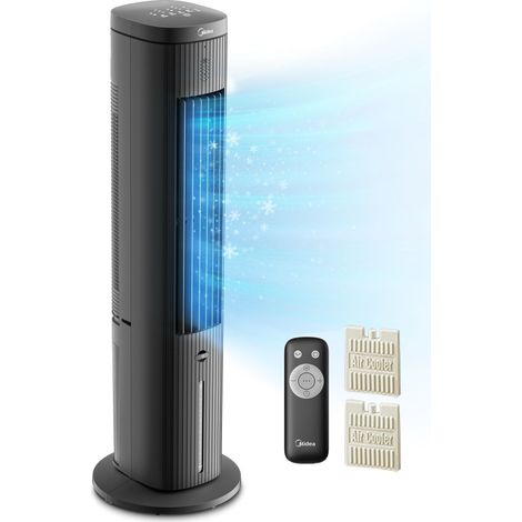 Ventilateur Colonne Rafraichisseur d'air Midea 5L 3en1 - Télécommande - 45W - humidificateur - 3 Vitesses - Minuterie 7H MAC25JRB
