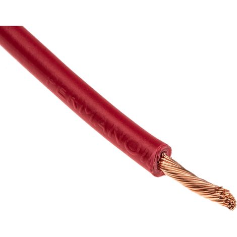 Fil électrique RS PRO 2491X, 50 2,5 mm² 13 AWG Non blindé, 750 V, PVC Rouge, 100m ( Prix pour Bobine de 100 Mètres ) (1/2)