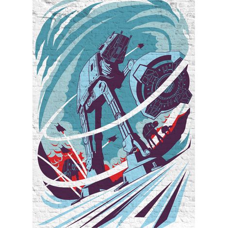 Komar Wandtapete - Star Wars Classic Concrete Hoth - 280 x 200 cm - Vlies Digitaldruck - Vintage (1/2)