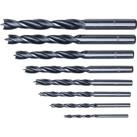 Set punte elicoidali per legno da Ø 3 a 10 mm. 8 pz. (1/3)
