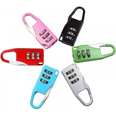 Serrure à Combinaison Coloré 6PCS Mini Cadenas à Combinaison Réinitialisables, Petit Cadenas Code 3 Chiffres Antivol Combination Lock Cadenas de Bagages pour Lockers Gym, école, Clôture et Ent (1/5)