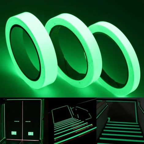 5 Rouleaux Ruban Lumin. Vert Bande Réfléchissante Antidérapante, Sécurité Sol, Escaliers, Balise Verte, Ruban Fluorescent (1/5)