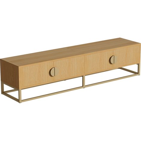TV-Möbel 180 cm in Holzoptik mit 4 Türen und halbrunden Griffen MODENUIT (1/5)