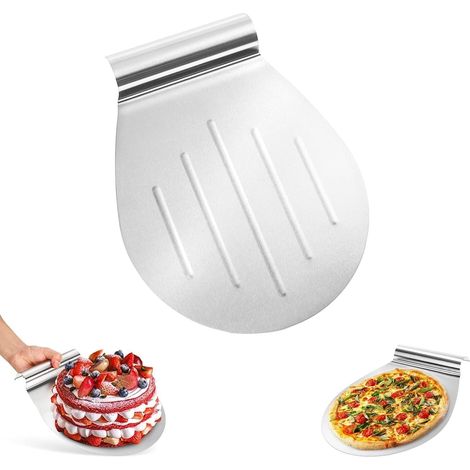 Acier Inoxydable Pelle Pizza 28x26cm Gâteau Planche Anti à en Coulissante Dérapante Accessoire Four et Pâtisserie Idéale pour Pain Tarte Gâteaux (1/5)