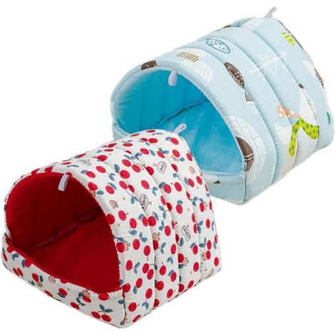 2 Pièces Maison pour Cochon d'Inde, Lits Grotte Chauds Petits, Peluche Petits Animaux Couchages Hiver Interieur pour Hamster L’écureuil Le Cochon d'Inde Bébés 19  19CM (1/5)