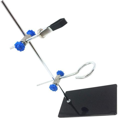 Support de Laboratoire Portable pour Flacon Plusieurs styles en Métal Noir Base Carrée, Pince Croisée Robuste et Stable, pour Laboratoire et Usage Industriel (1/5)