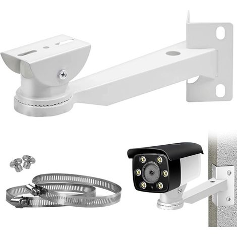 Supporto angolare per telecamera di sorveglianza esterna, staffa in metallo solido con 2 fibbie verticali, supporto per palo per telecamera di sicurezza, per telecamere CCTV, pannelli solari