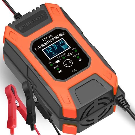 Caricabatterie intelligente per auto e moto: manutenzione e riparazione automatica della batteria con molteplici modalità di ricarica.