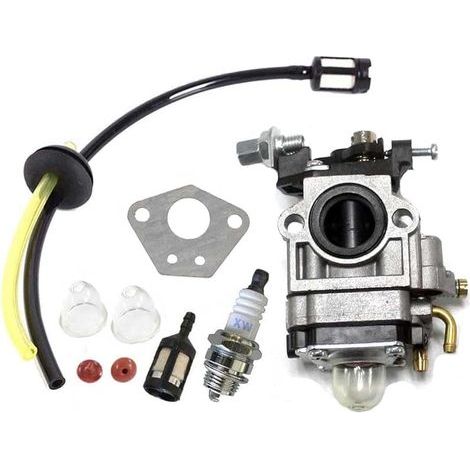 Carburatore e guarnizione + tubo flessibile + candela per decespugliatore multifunzione 5 in 1 da 52cc, 49cc e 43cc (1/5)