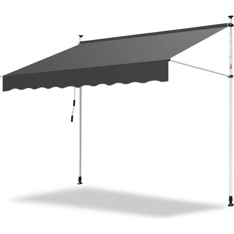 Hengda Tenda da sole manuale per terrazza Protezione solare resistente ai raggi UV Idrorepellente con protezione solare Grigio 3M (1/5)