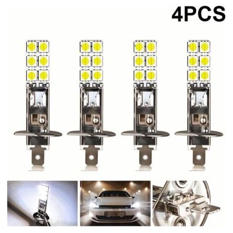 BUNTHAUS 4 Stück LED H1 LED 12 V 6000 K Weiß 55 W LED Auto Nebelscheinwerfer Fahrlichter LED Scheinwerferlampe, DEUTSCHLAND praktisch - INHHUB