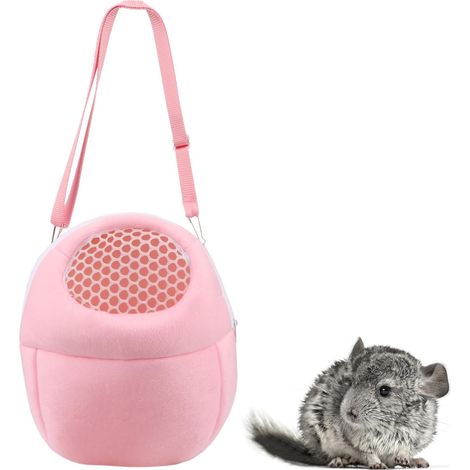 Haustier-Tragerucksack, tragbarer Reiserucksack, atmungsaktive Outdoor-Tasche, selbstklebende Tasche, geeignet für Kleintiere wie Igel, Hamster, Gleithörnchen, Chinchillas und Meerschweinchen (rosa)
