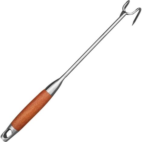Flipper en Queue de Cochon Crochets à Viande en Acier Inoxydable Spatule Spatule à Viande Crochets de Barbecue Accessoires de Barbecue pour Griller Friture Côtes Levées Steak (1/5)