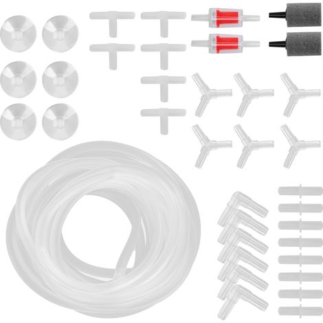 Valve anti-retour pour tuyau d'oxygène d'aquarium, ensemble de pierres à bulles, accessoires d'aquarium, tuyau d'oxygène combiné G de 4 m / 13,1 pi (1/5)