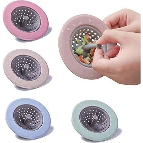 CSPARKV 11cm 4Pcs Sink Strainers, Kitchen Sink Strainer, Silicone Mesh Sink Plug Sewer Anti-Blocking Filter, Silicone Drain Filters, Suitable for Kitchen Sink (1/5)