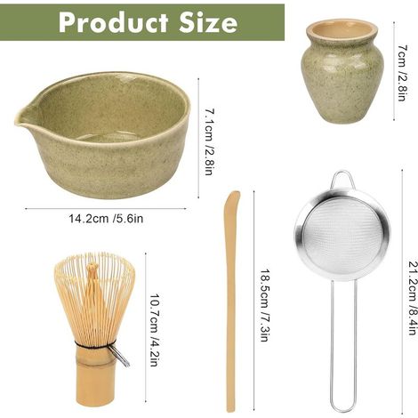 Set regalo Matcha di alta qualità, kit per la cerimonia giapponese, ciotola e utensili in bambù, set ideale per la preparazione del matcha. (1/5)