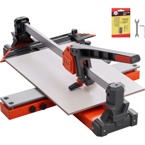 Cutter de carreaux manuel 600 mm, base à ressort, guide d'angle réglable, molette carbure de tungstène, précision alignement, pour céramique, sol et mur, DIY pro. (1/5)