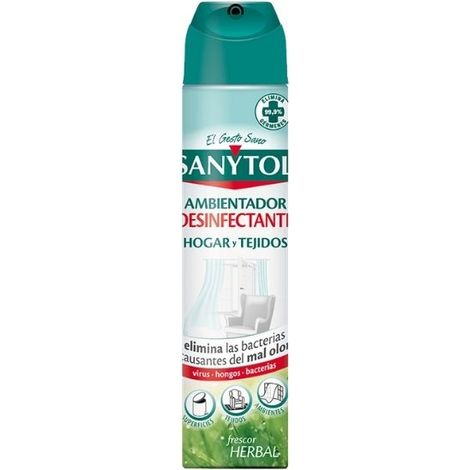 SANYTOL AMBIENTADOR DESINFECTANTE PARA HOGAR Y TEJIDOS 300 ML (1/8)