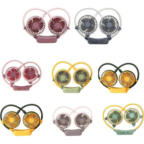 TRADE SHOP - Ventilatore Portatile Da Appendere Al Collo 2 Velocità Usb Ricaricabile Per Sport Viaggi - (1/5)