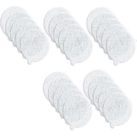 Lot de 25 filtres à cheveux jetables, adhésifs, résistants et étanches, pour siphon de douche et de sol, carrés ou ronds, dans la salle de bain.-Round