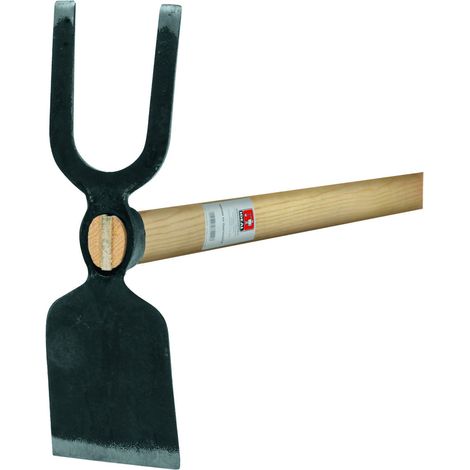 Idealspaten Gartenhacke mit Breitblatt 2 stumpfe Zinken + geschmiedet