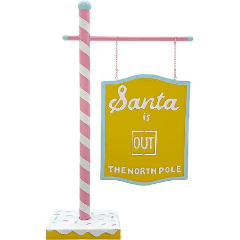 Cartel Santa Rosa 45x15x77cm 436004 Decoración Navideña Caramelo Navidad