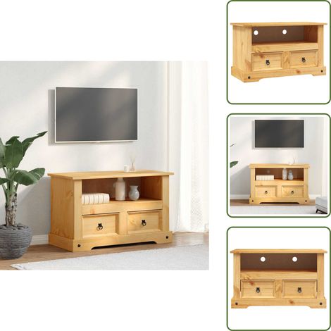 The Living Store Meuble TV Gamme Corona pin mexicain 91x43x56 cm - Meuble de salon (1/5)