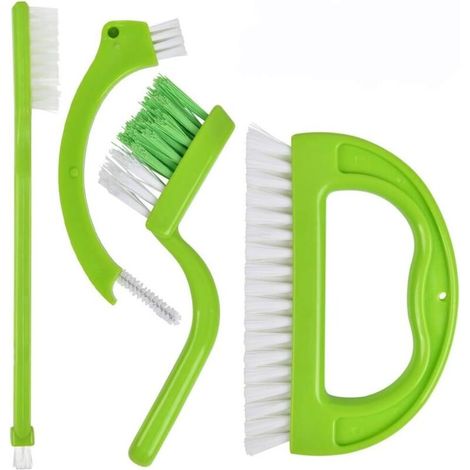 SABIR Lot de 4pcs Brosse de Nettoyage, Outils de Nettoyage des Écarts, Brosse Joint Poignée Antidérapante, Brosses de Nettoyage de La Vaisselle avec Poils en Nylon pour La Cuisine, Salle de Bains (1/5)