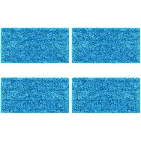 SABIR-(Bleu) 4 lingettes en microfibre compatibles avec le balai Swiffer Wetjet. Recharge pour Swiffer Wetjet de haute qualité. (1/4)