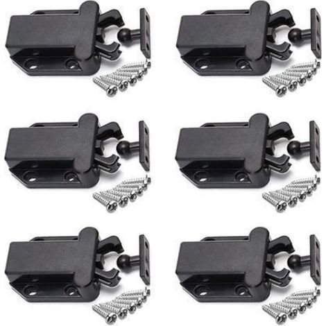 Chiusure per mobili con apertura a pressione e rilascio a sfioramento da 6 pezzi, chiusure per cassetti non magnetiche, chiusure per ante di mobili per armadi, chiusure a sfioramento (1/4)