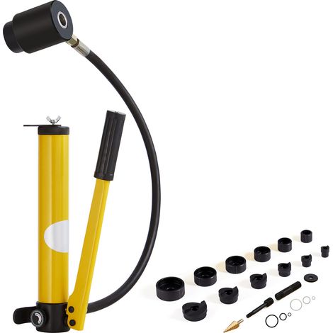 Mophorn   Kit de poinçons hydrauliques 10 tonnes, ensemble de coupe-trous pour conduits de 1/2" à 2", kit KO avec 6 matrices, outils pour tôles métalliques en aluminium, acier inoxydable, plastique
