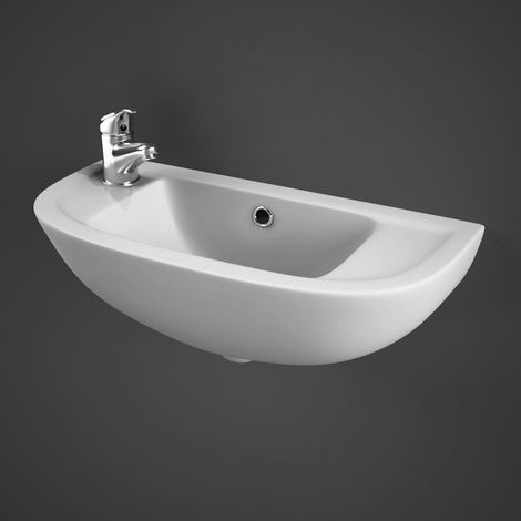 RAK Compact Cloakroom Basin 450mm Wide - 1 LH Tap Hole (1/2)