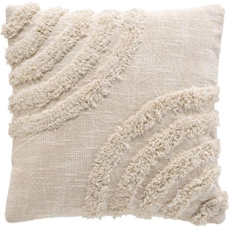 Housse de Coussin Tuftée "Silio" 40x40cm Naturel (1/4)
