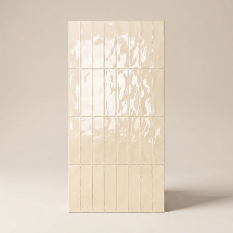 Carrelage Mur Ceramic Connection Beige Brillante 7,5x30 cm