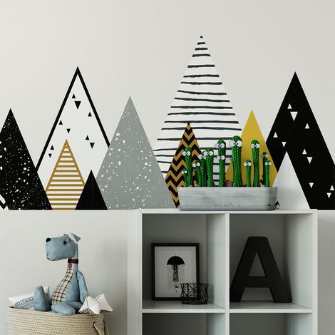 Stickers muraux enfants - Décoration chambre bébé - Autocollant Sticker mural géant enfant montagnes scandinaves CHAPKA - 40x65cm (1/5)