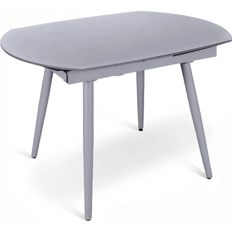 Ricky,  Tavolo allungabile con top in vetro temperato Grigio (90cm X 120/180cm H. 76cm)  Duzzle (1/5)