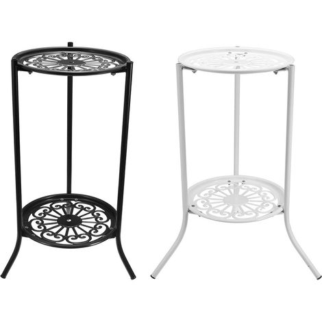 Support de Pot de plantes en métal à 2 supports, présentoir de fleurs, jardin, Patio, maison, extérieur (1/5)