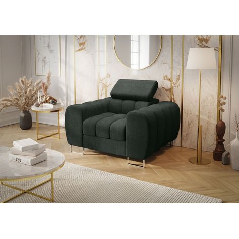 Sessel Designersessel BASTIEN in Stoff Moly Grün (1/2)