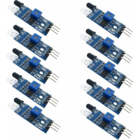 10pcs module de capteur d'évitement d'obstacle infrarouge infrarouge pour robot de voiture intelligent arduino photoélectrique réfléchissant à 3 fils pour robot de voiture intelligent arduino (1/4)